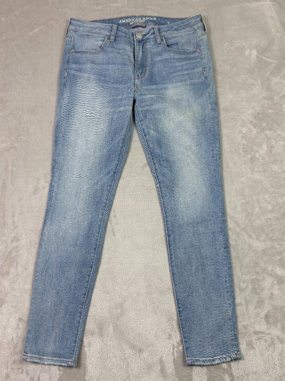 American Eagle Womens Super Super Stretch Denim Jegging Jeans Sz 12 Reg 28.5 Ins